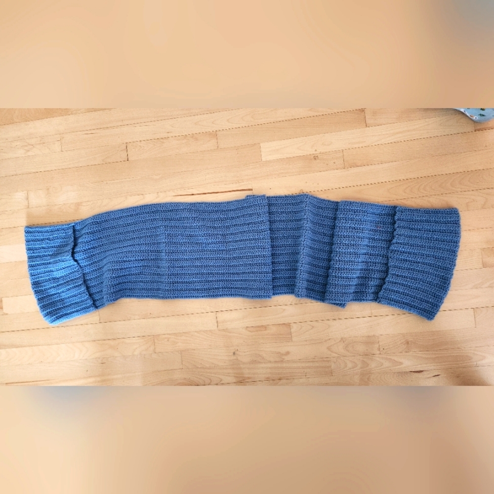 Long blue 💙 scarf - HANDKNITTED
